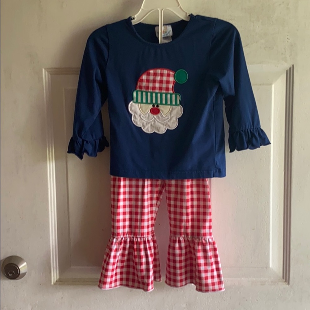3t Christmas Santa Appliqué 2pc Outfit
